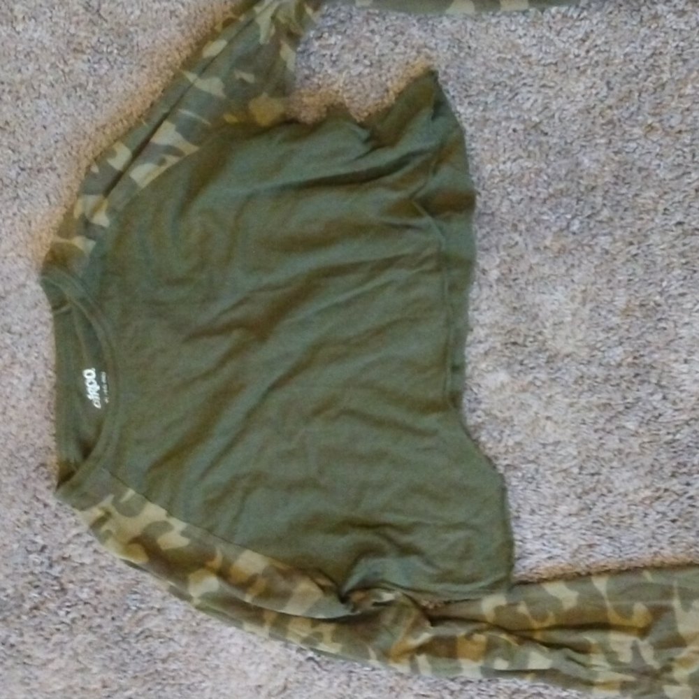 Long Sleeve Camouflage Crop Top
